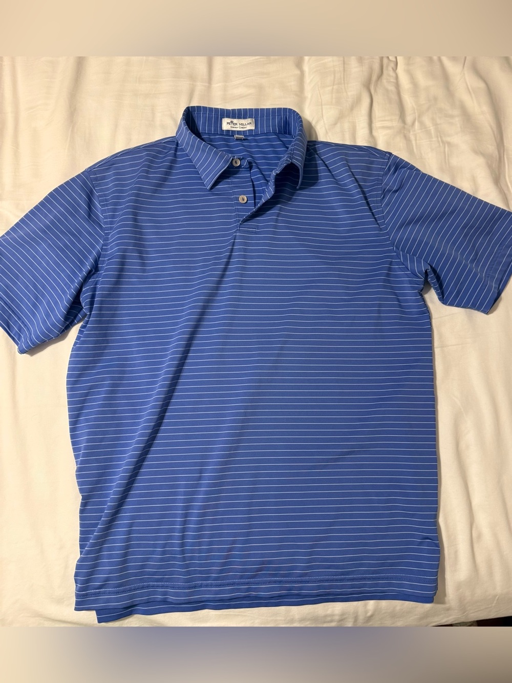 Peter Millar Blue Thin-Striped Men's Polo
